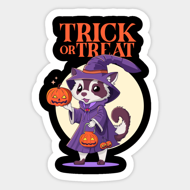 Ferret in wizard costume on halloween night Sticker by Dizartico